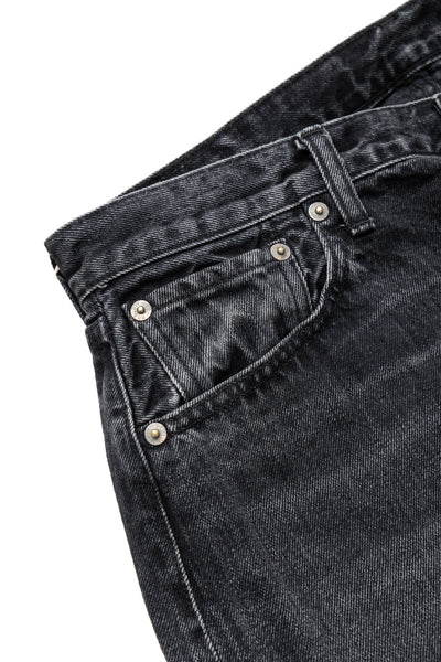 Super Dad Jeans Black Selvedge Denim - Stone Wash (Blue in Green Exclusive)