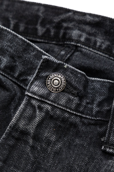 Super Dad Jeans Black Selvedge Denim - Stone Wash (Blue in Green Exclusive)
