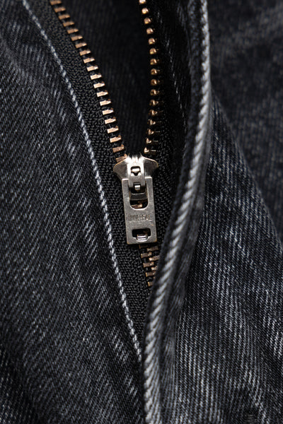Super Dad Jeans Black Selvedge Denim - Stone Wash (Blue in Green Exclusive)