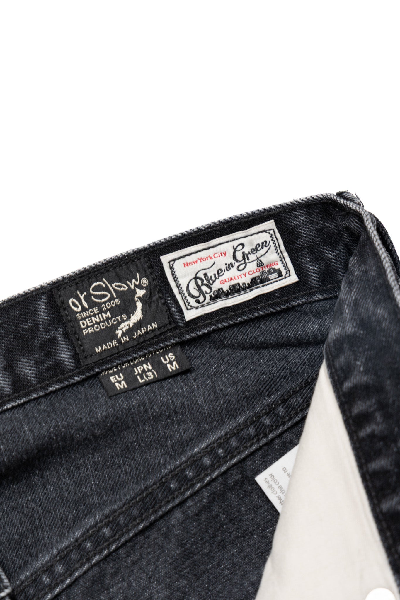 Super Dad Jeans Black Selvedge Denim - Stone Wash (Blue in Green Exclusive)