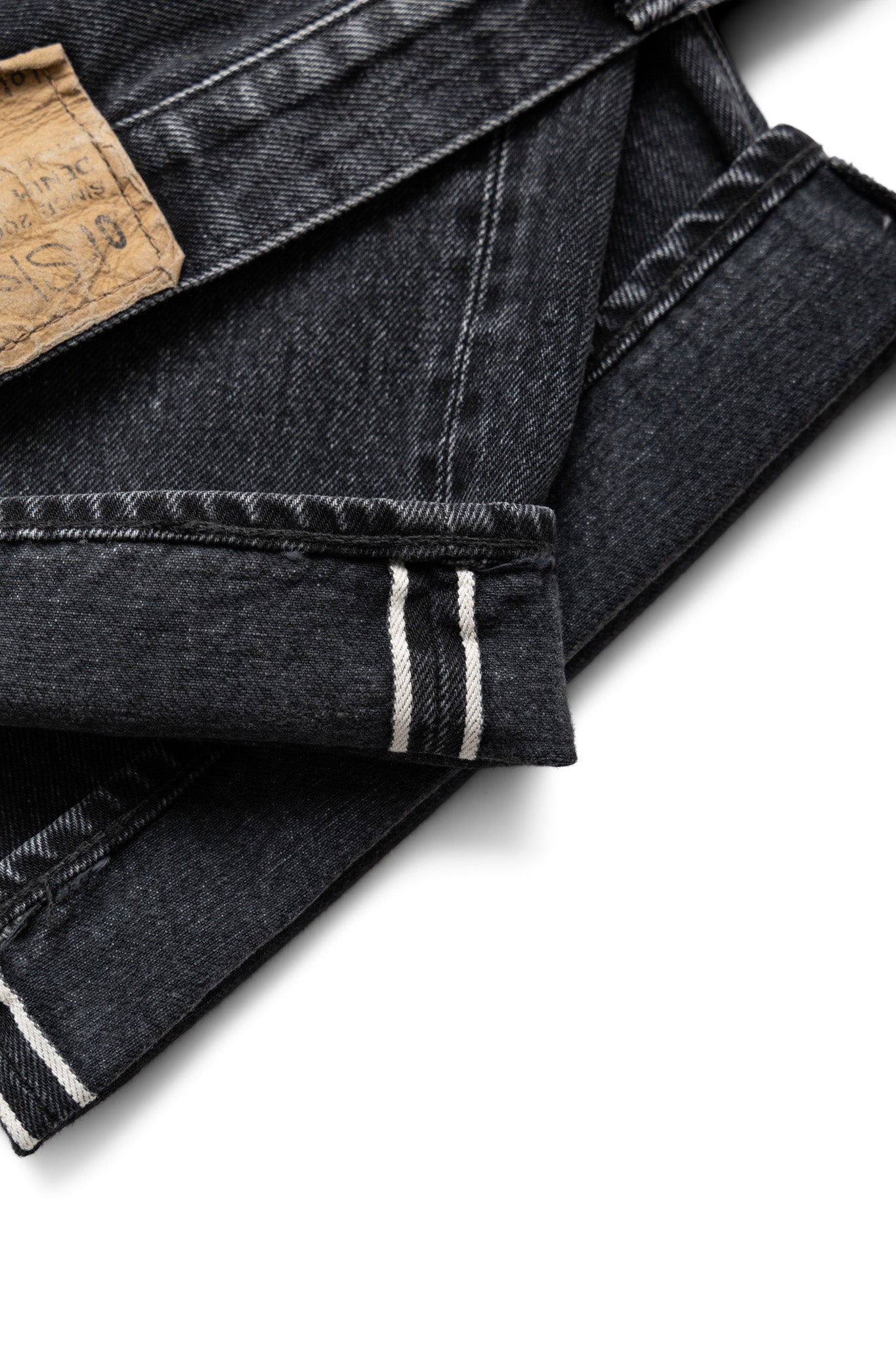 Super Dad Jeans Black Selvedge Denim - Stone Wash (Blue in Green Exclusive)