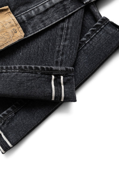 Super Dad Jeans Black Selvedge Denim - Stone Wash (Blue in Green Exclusive)