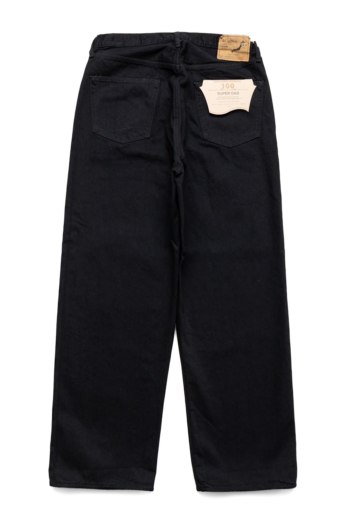Super Dad Jeans Black Selvedge Denim - One Wash (Blue in Green Exclusive)