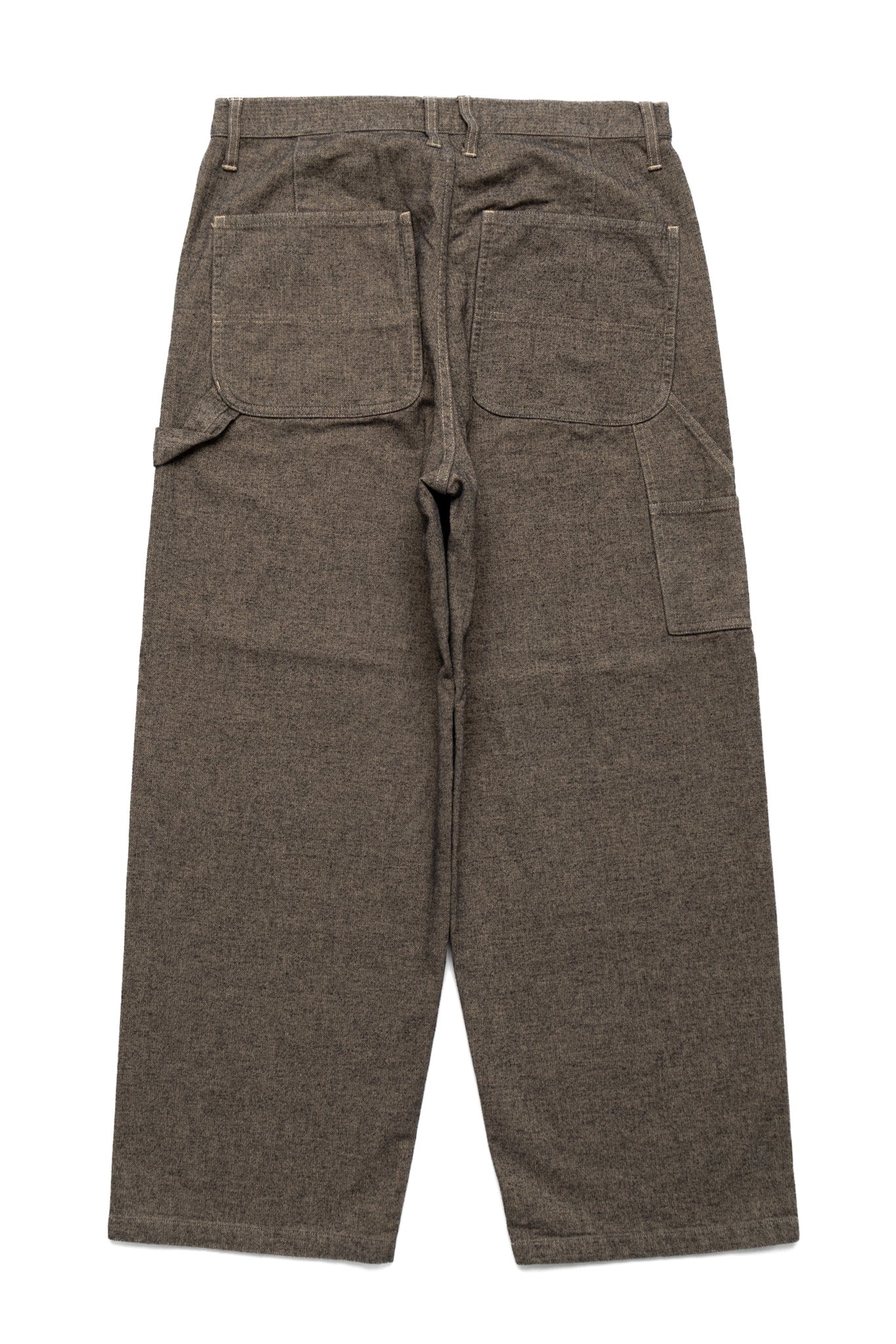 Garment Dye Woolly Finish Herringbone Cloth Painter Pants - Khaki