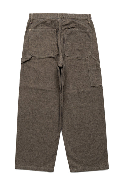 Garment Dye Woolly Finish Herringbone Cloth Painter Pants - Khaki