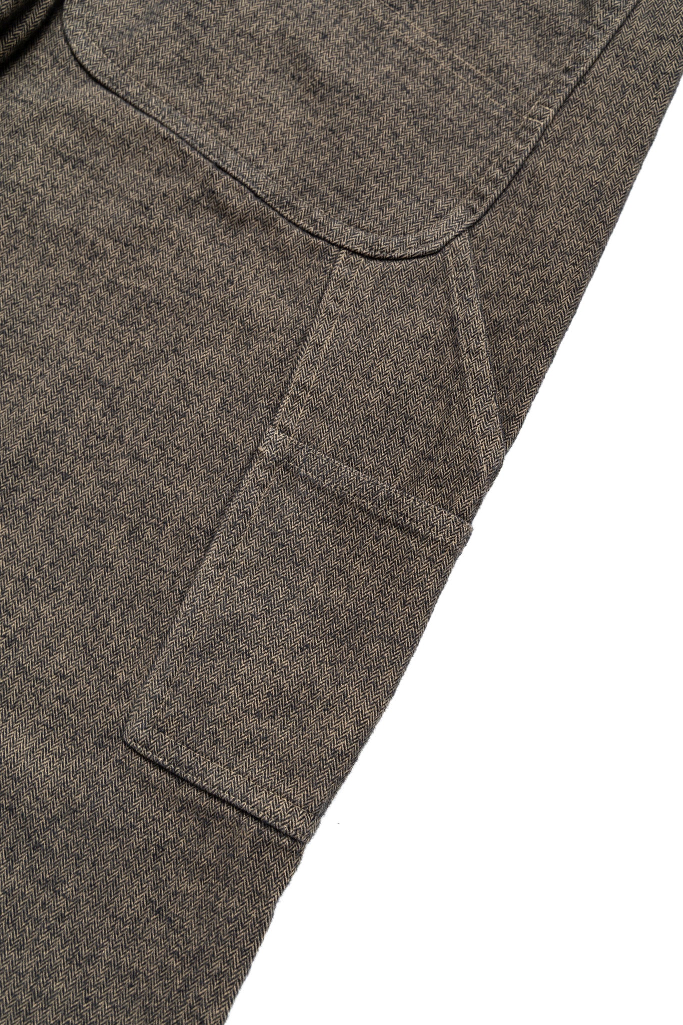 Garment Dye Woolly Finish Herringbone Cloth Painter Pants - Khaki
