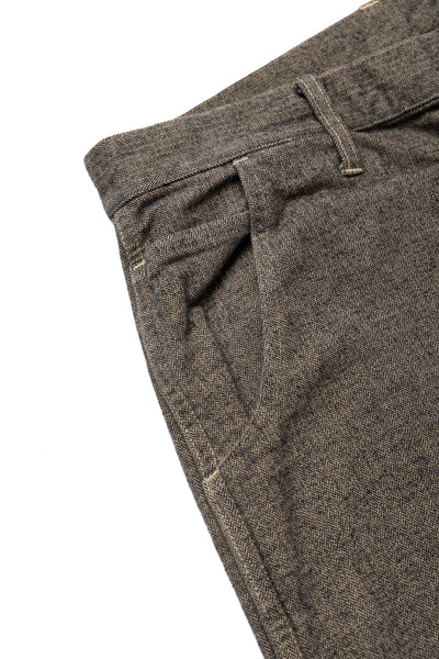 Garment Dye Woolly Finish Herringbone Cloth Painter Pants - Khaki