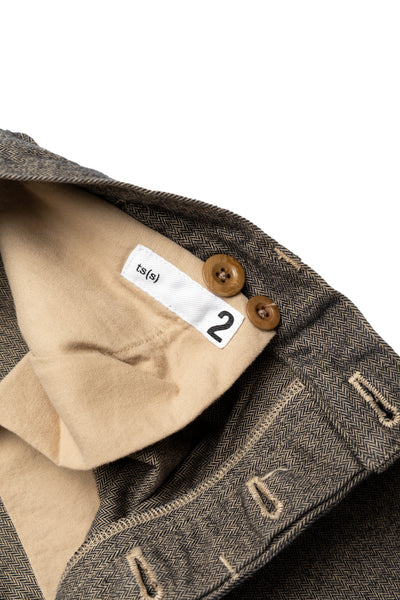 Garment Dye Woolly Finish Herringbone Cloth Painter Pants - Khaki