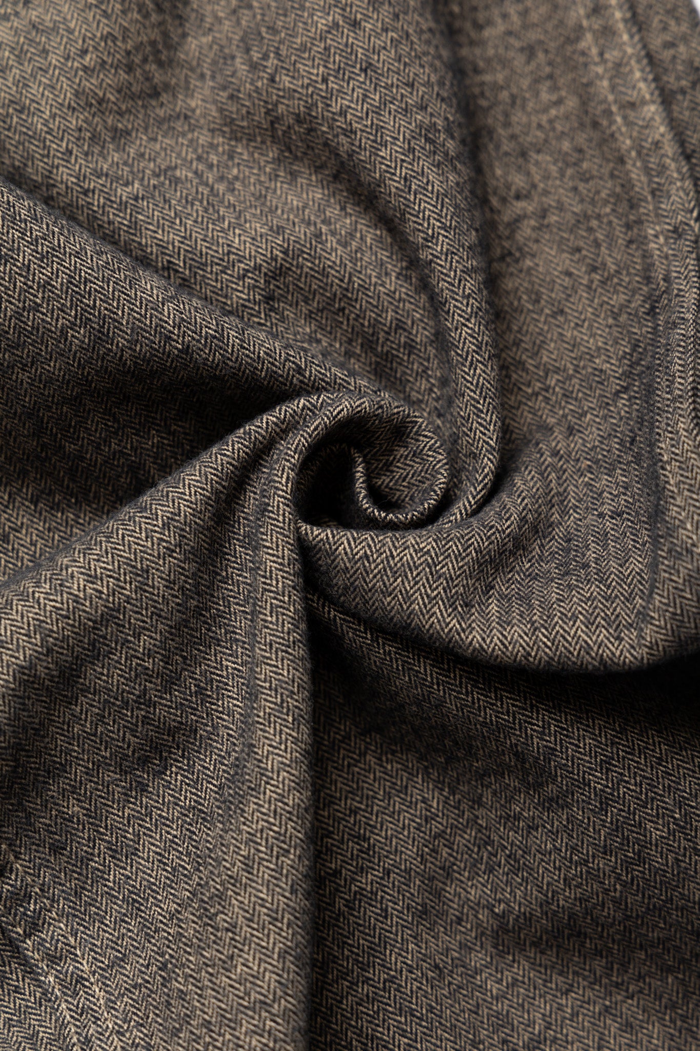 Garment Dye Woolly Finish Herringbone Cloth Painter Pants - Khaki