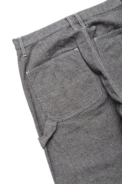 Garment Dye Woolly Finish Herringbone Cloth Painter Pants - Grey