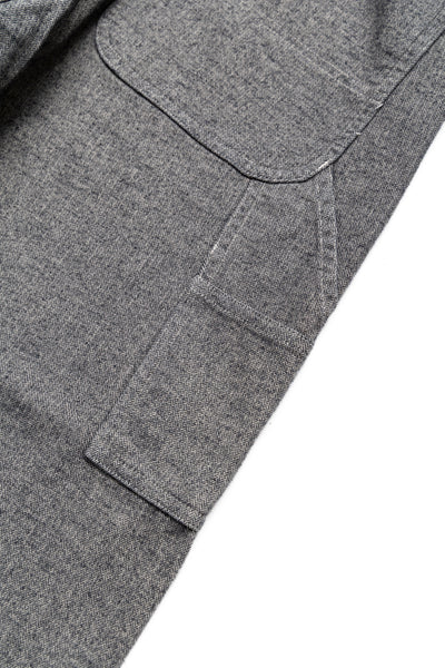 Garment Dye Woolly Finish Herringbone Cloth Painter Pants - Grey