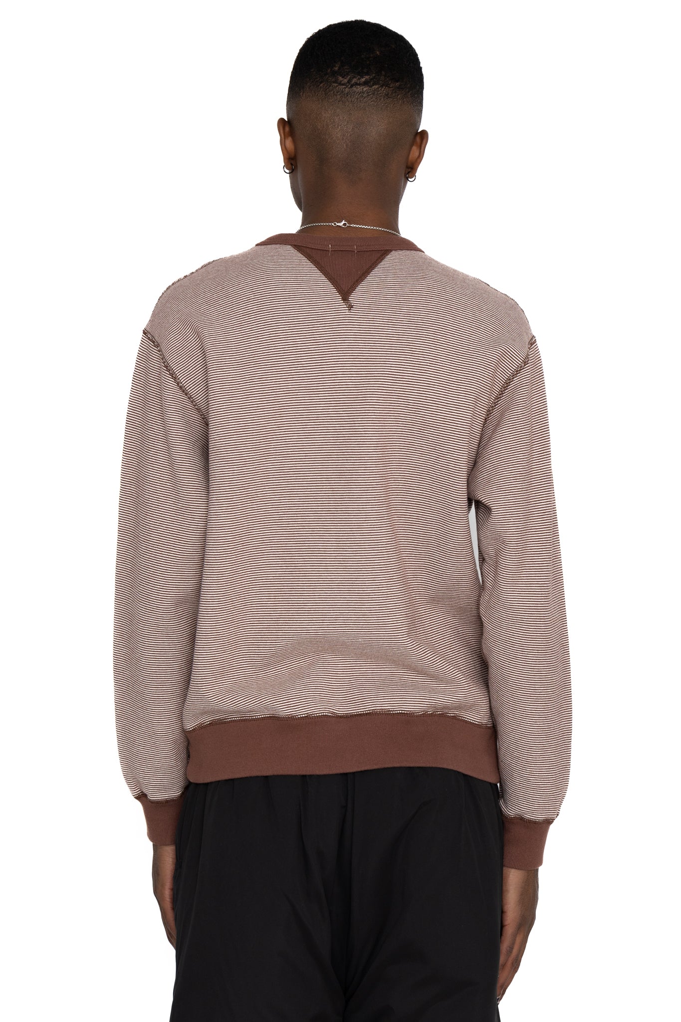 SZ Vintage Pinborder Knit Double V Sweatshirt - R. Brown