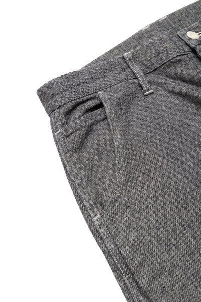 Garment Dye Woolly Finish Herringbone Cloth Painter Pants - Grey