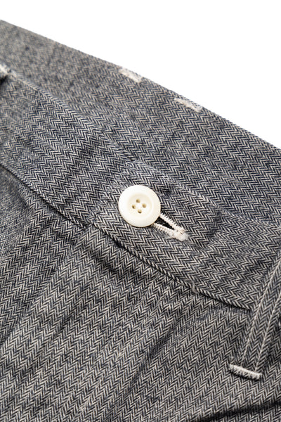 Garment Dye Woolly Finish Herringbone Cloth Painter Pants - Grey