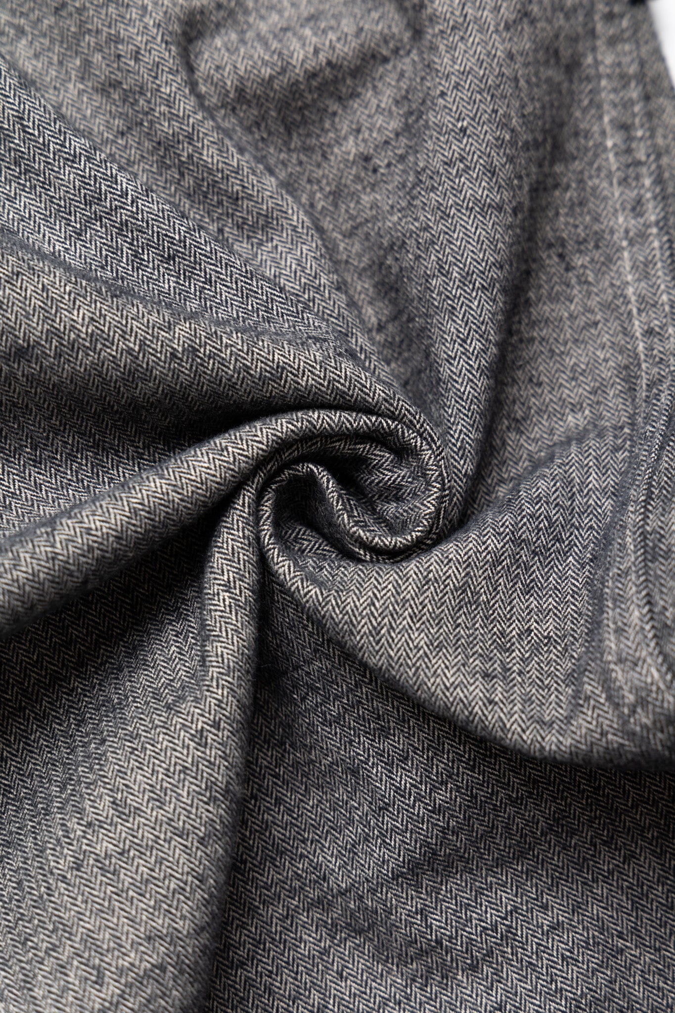 Garment Dye Woolly Finish Herringbone Cloth Painter Pants - Grey