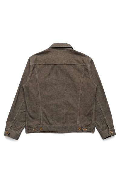 Garment Dye Woolly Finish Herringbone Cloth Double Flap Pocket Short Jacket - Khaki