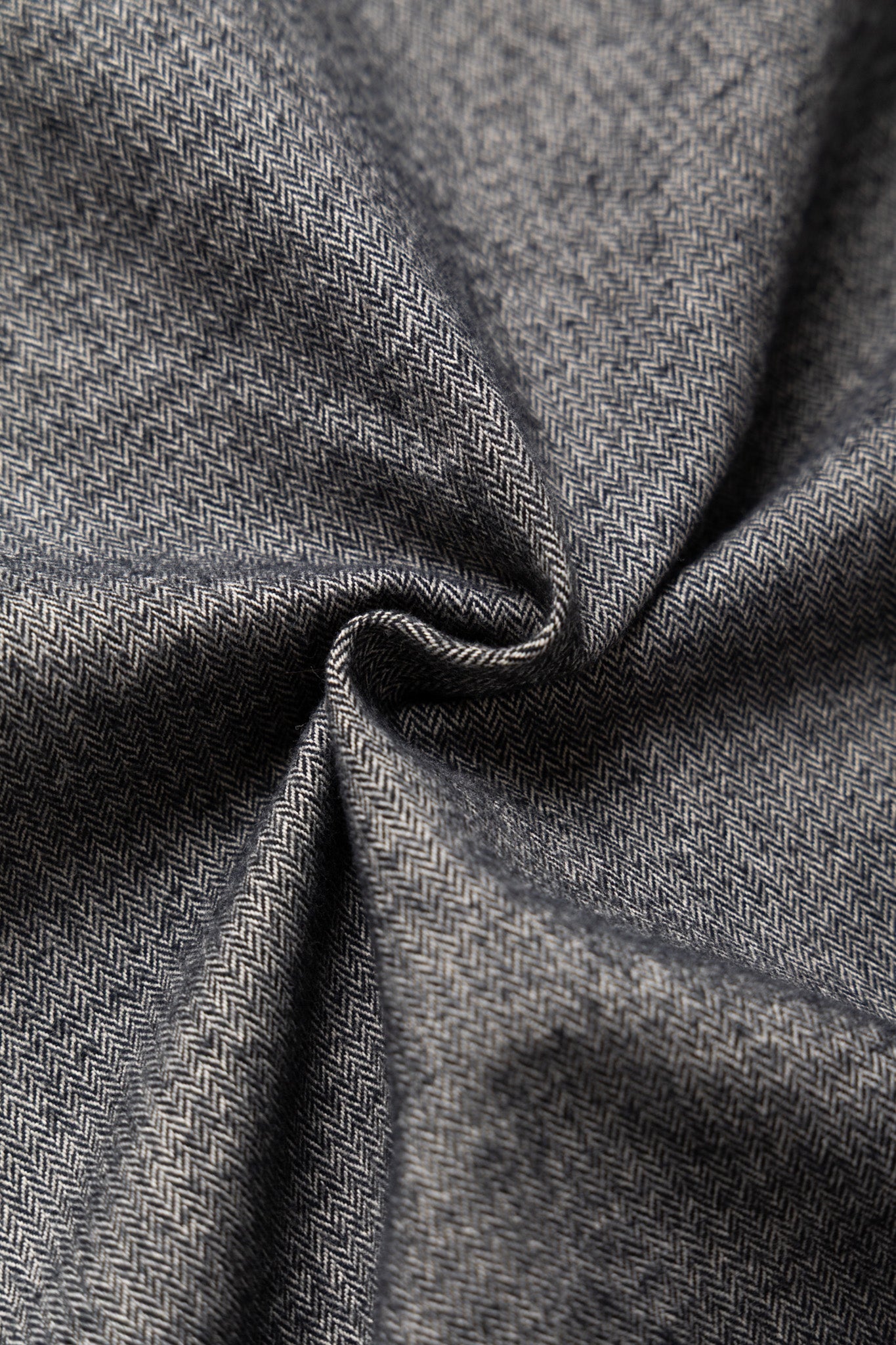 Garment Dye Woolly Finish Herringbone Cloth Double Flap Pocket Short Jacket - Grey