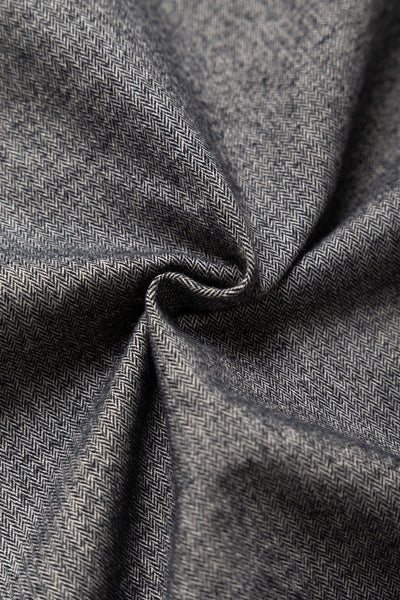 Garment Dye Woolly Finish Herringbone Cloth Double Flap Pocket Short Jacket - Grey