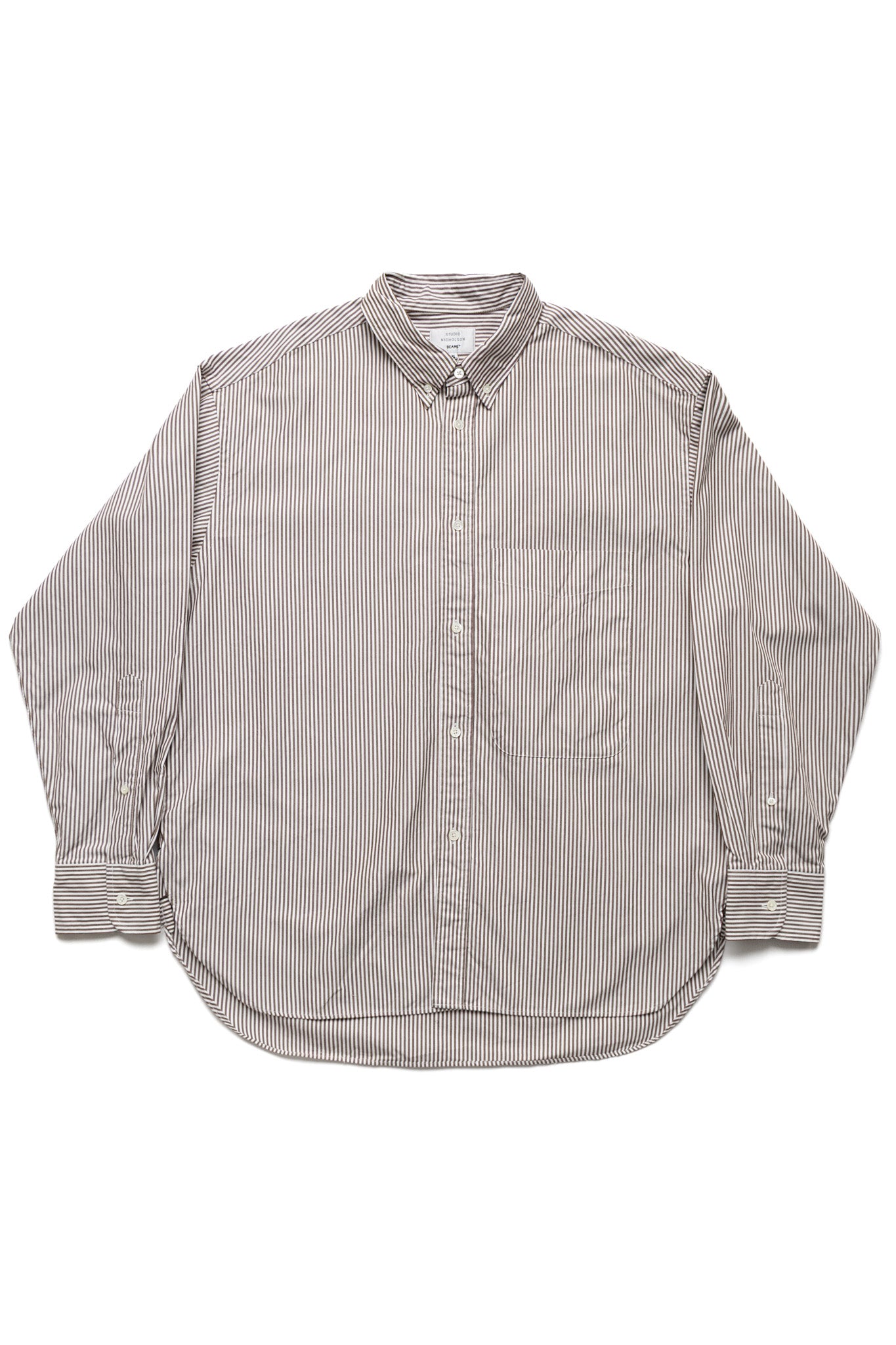 Lisa Oxford Shirt - Brown White Stripe