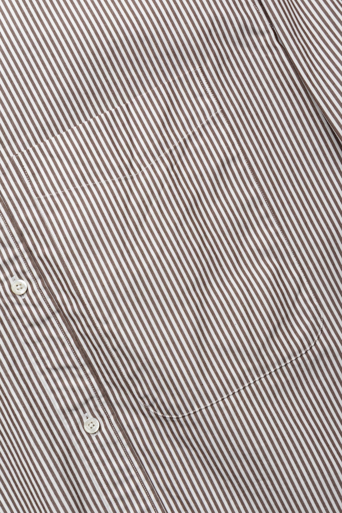 Lisa Oxford Shirt - Brown White Stripe