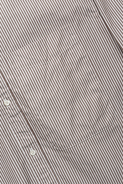Lisa Oxford Shirt - Brown White Stripe