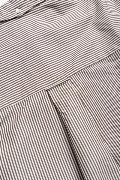 Lisa Oxford Shirt - Brown White Stripe