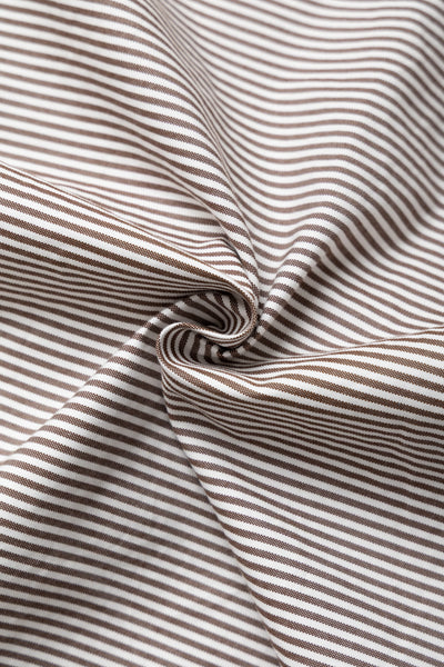 Lisa Oxford Shirt - Brown White Stripe