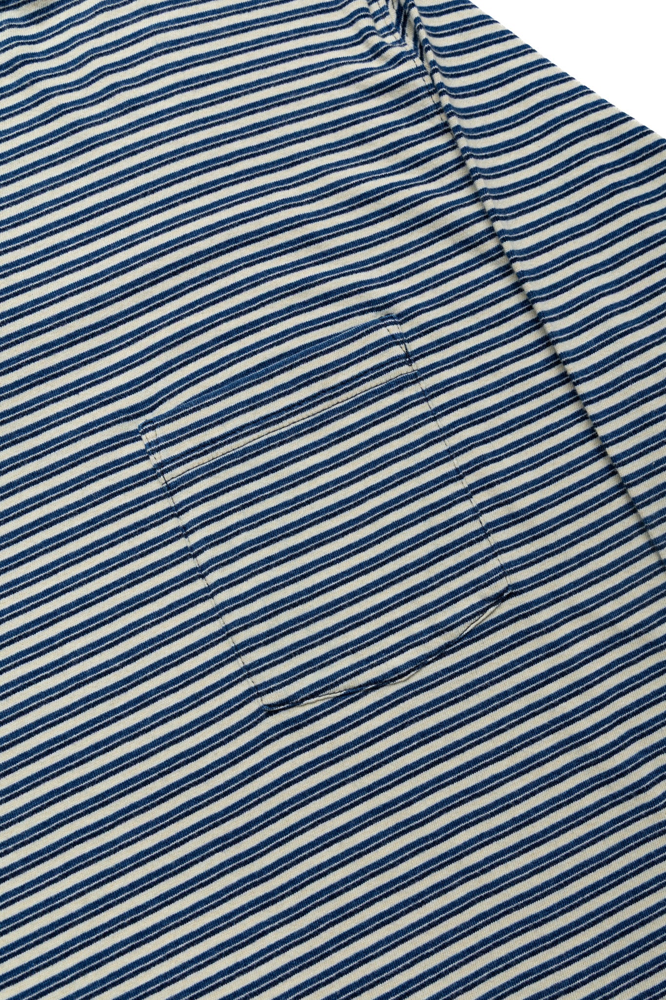 Pocket Tee Indigo Stripe - Off White