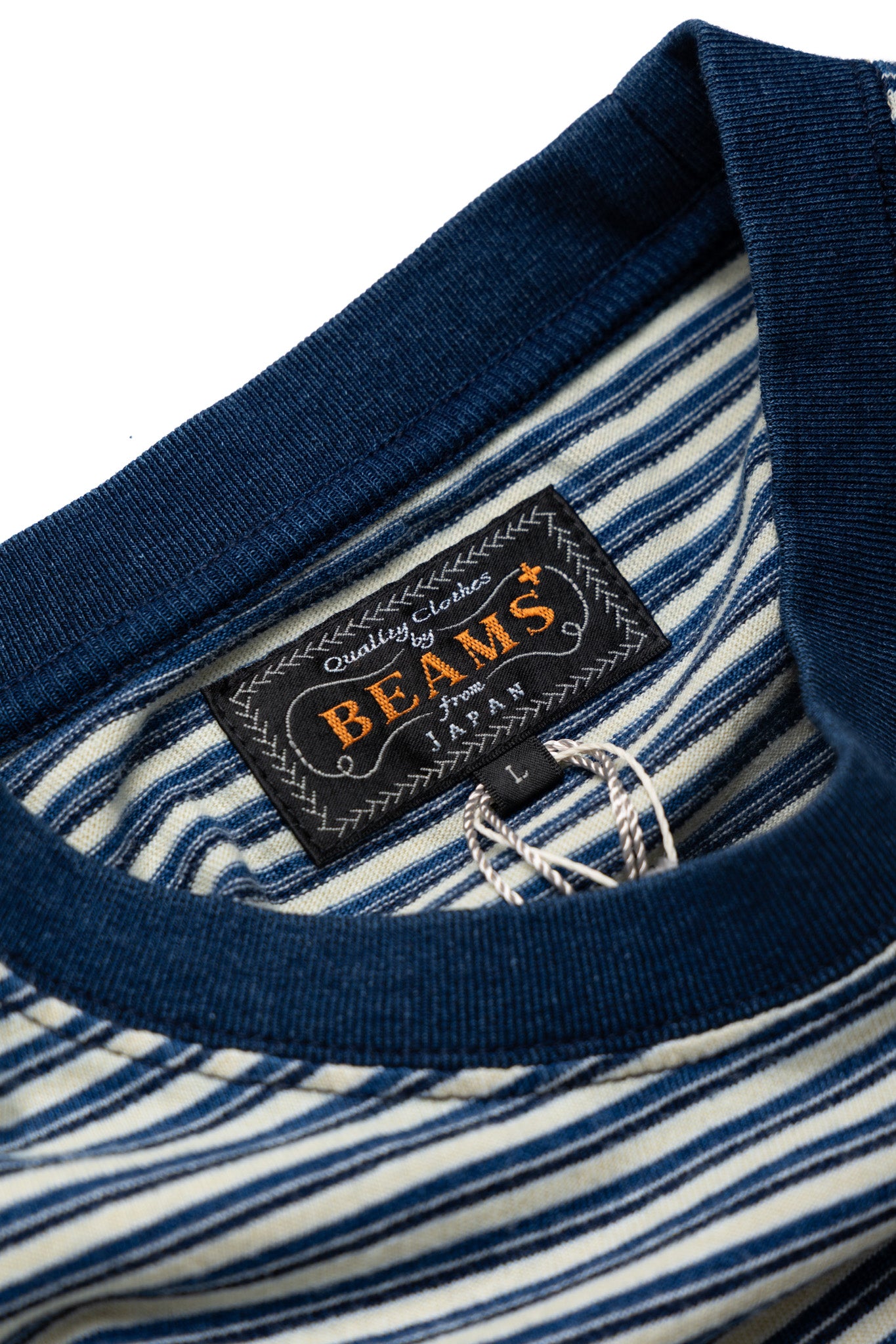 Pocket Tee Indigo Stripe - Off White