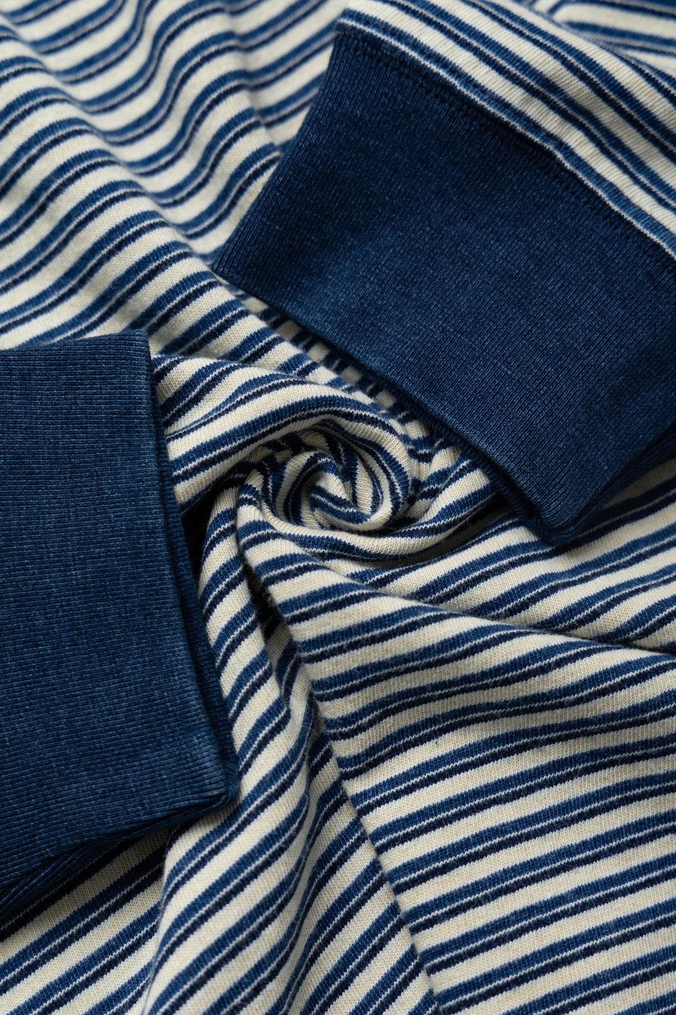 Pocket Tee Indigo Stripe - Off White