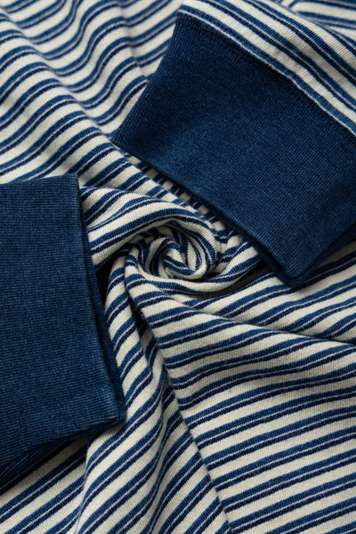 Pocket Tee Indigo Stripe - Off White