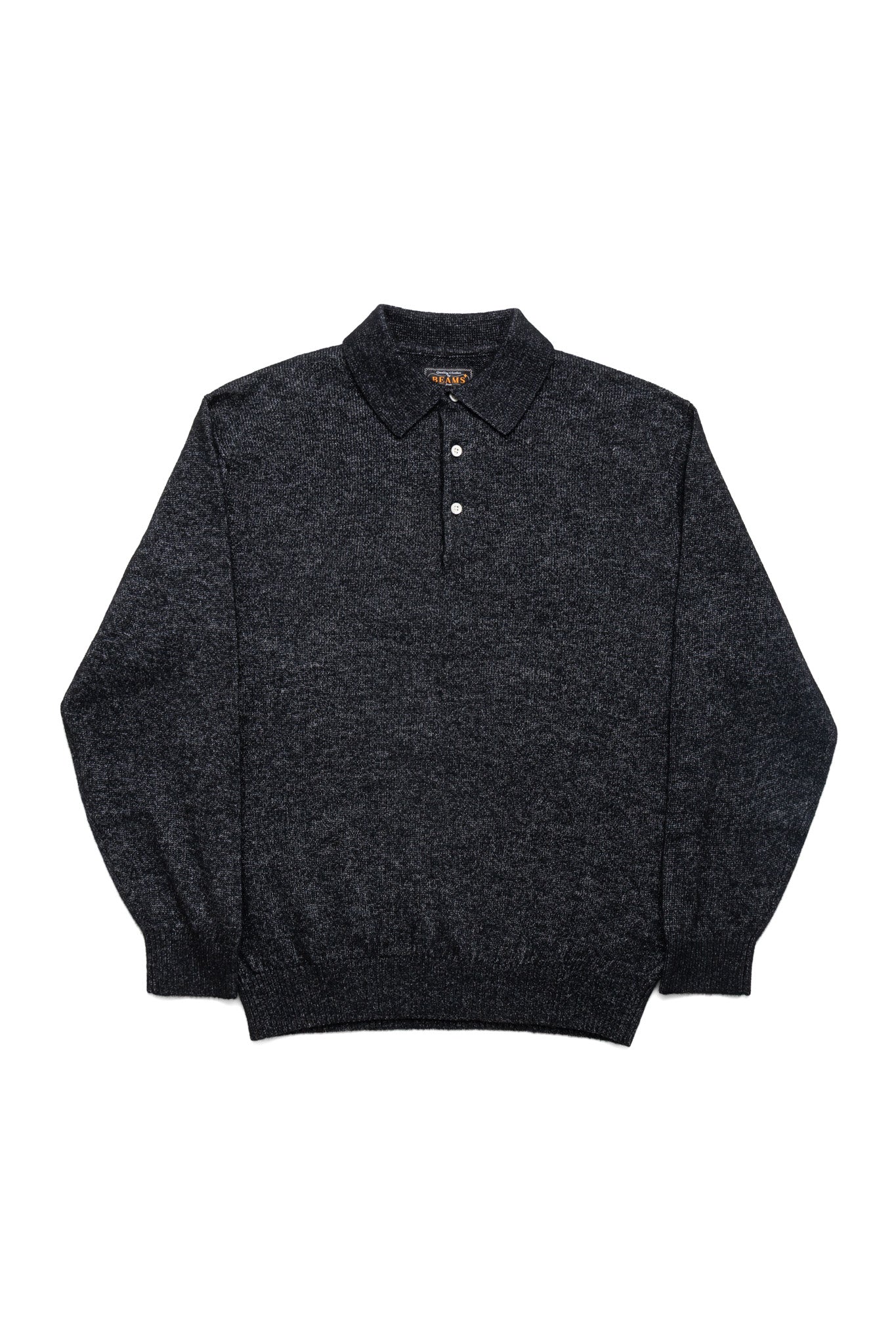 Knit Polo 9G Wool Silk Shaggy Yarn - Black