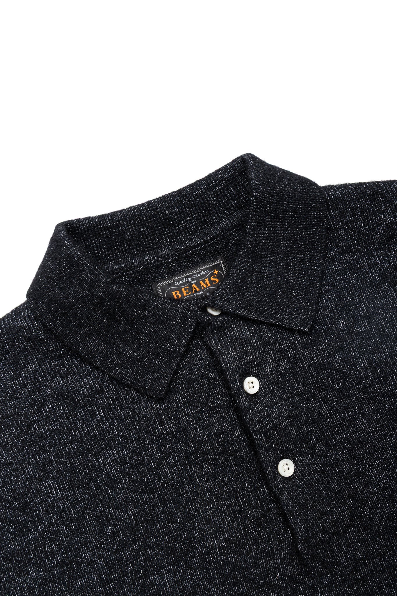 Knit Polo 9G Wool Silk Shaggy Yarn - Black