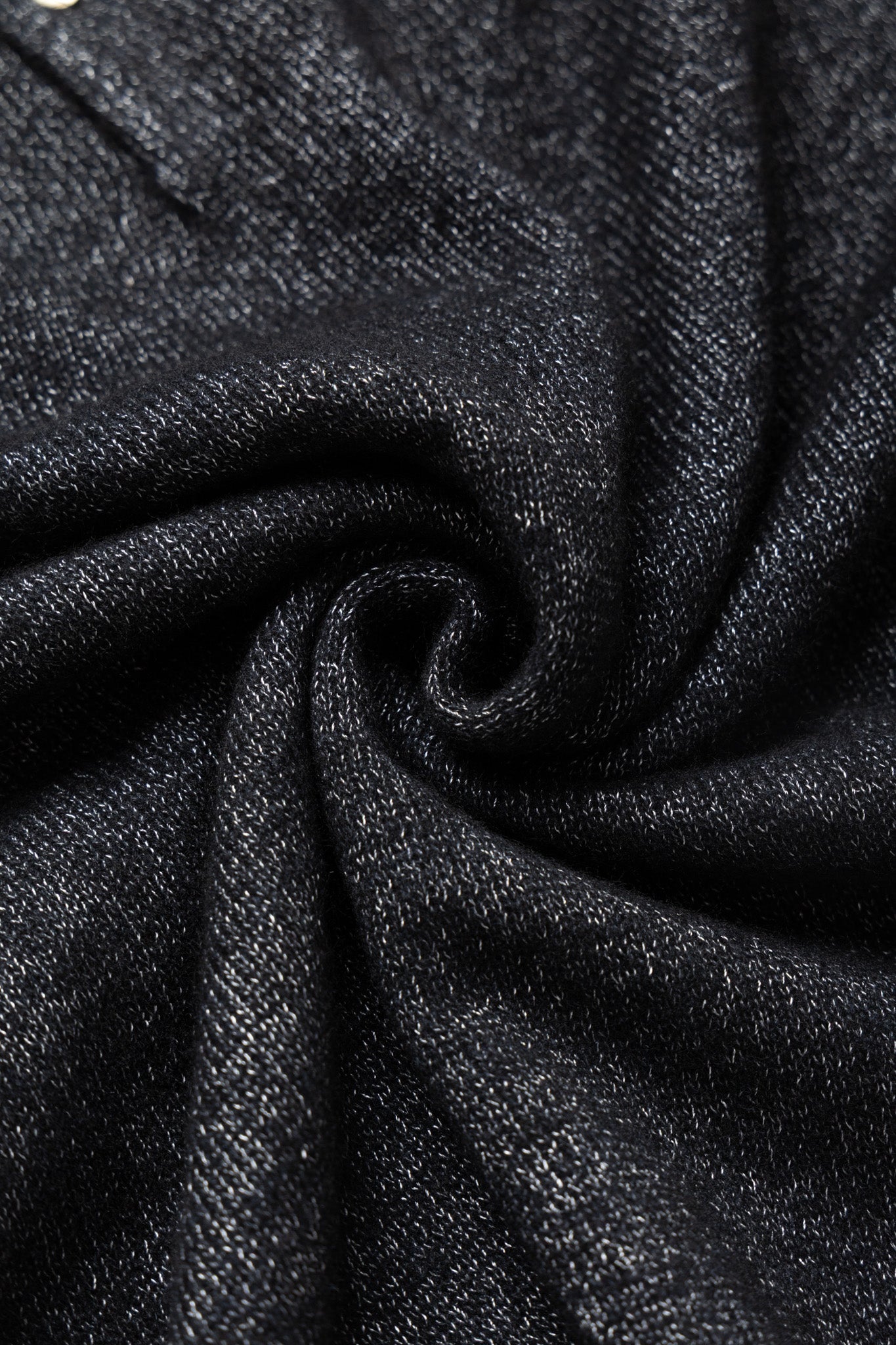 Knit Polo 9G Wool Silk Shaggy Yarn - Black