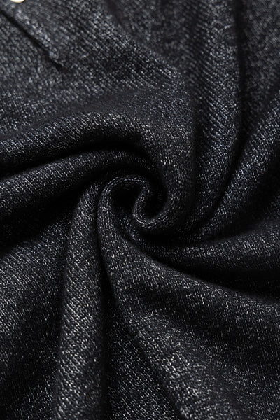 Knit Polo 9G Wool Silk Shaggy Yarn - Black
