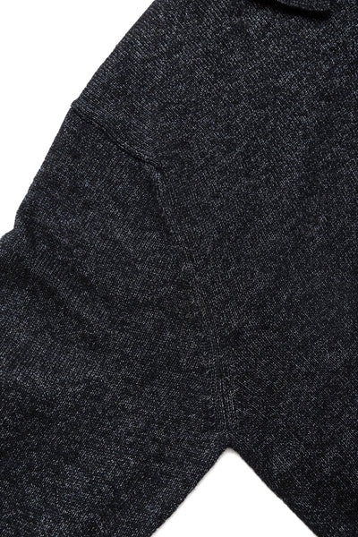 Knit Polo 9G Wool Silk Shaggy Yarn - Black