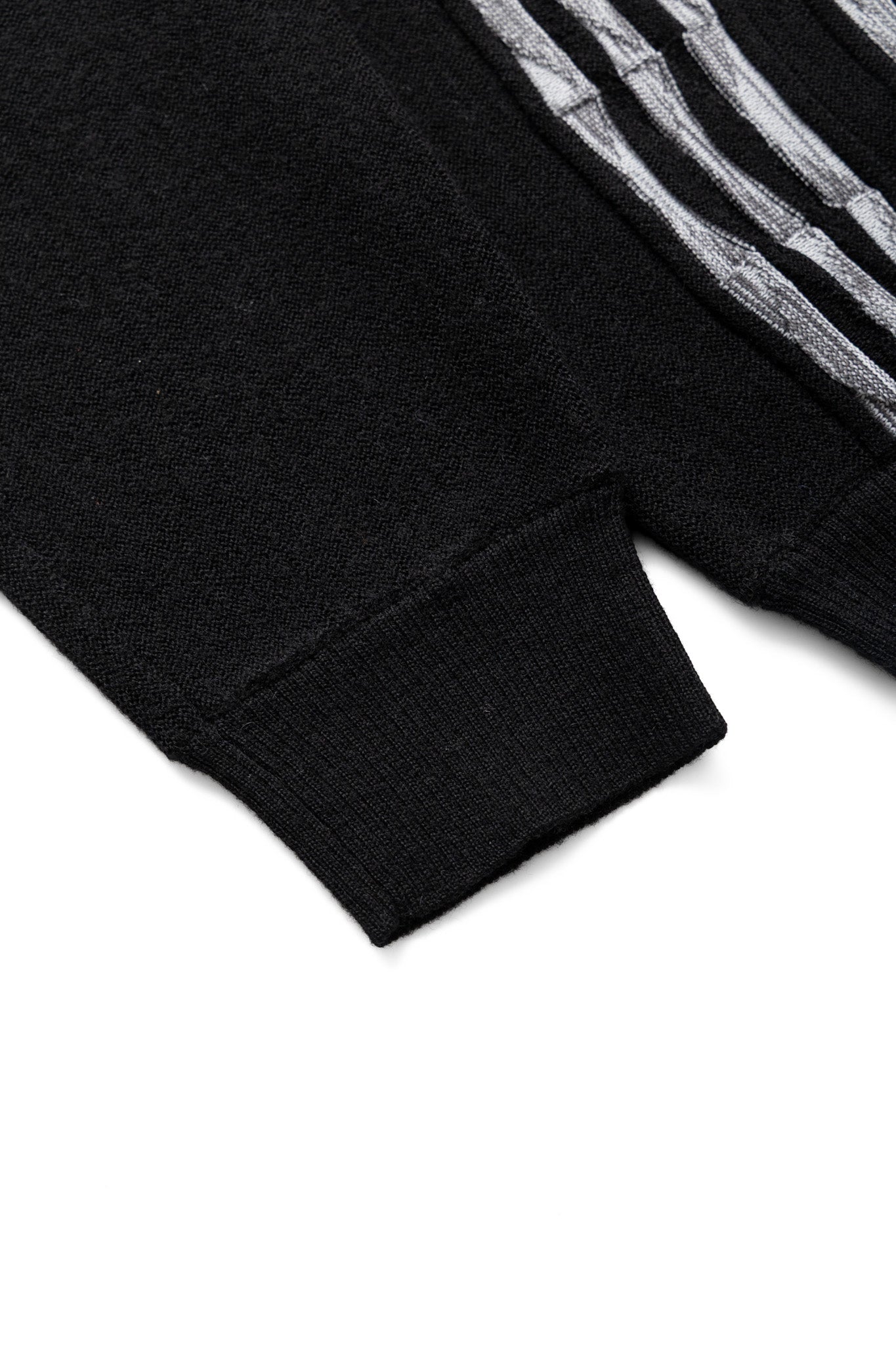 Cardigan Bone Stripe 14G - Black