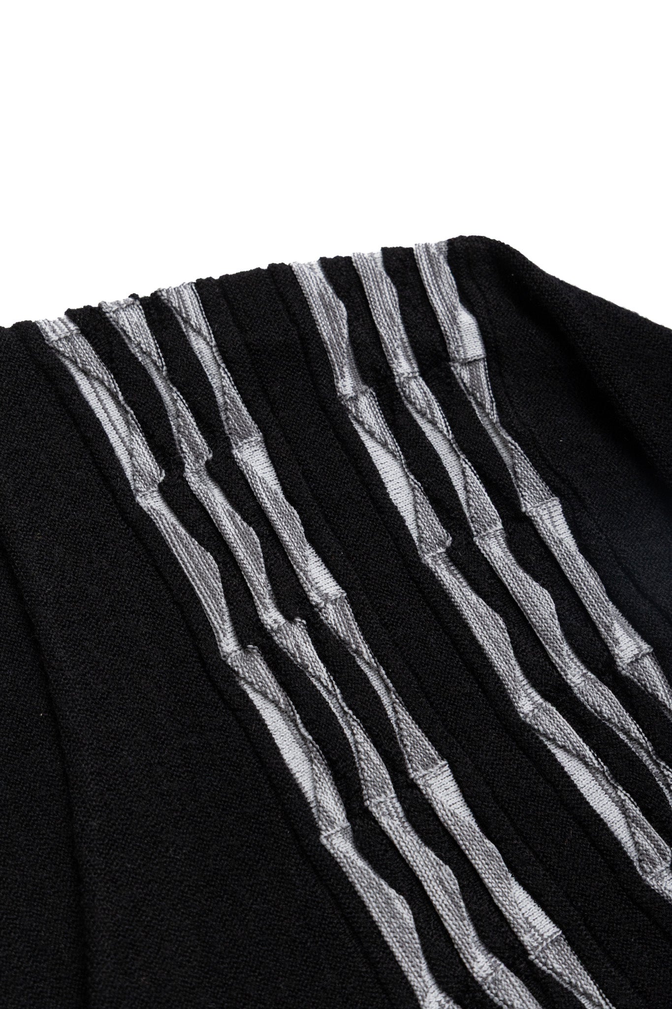 Cardigan Bone Stripe 14G - Black