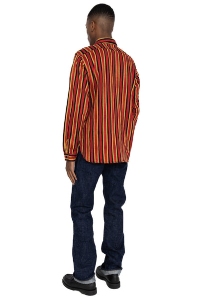"Drunk" Stripe Flannel Shirt - Red