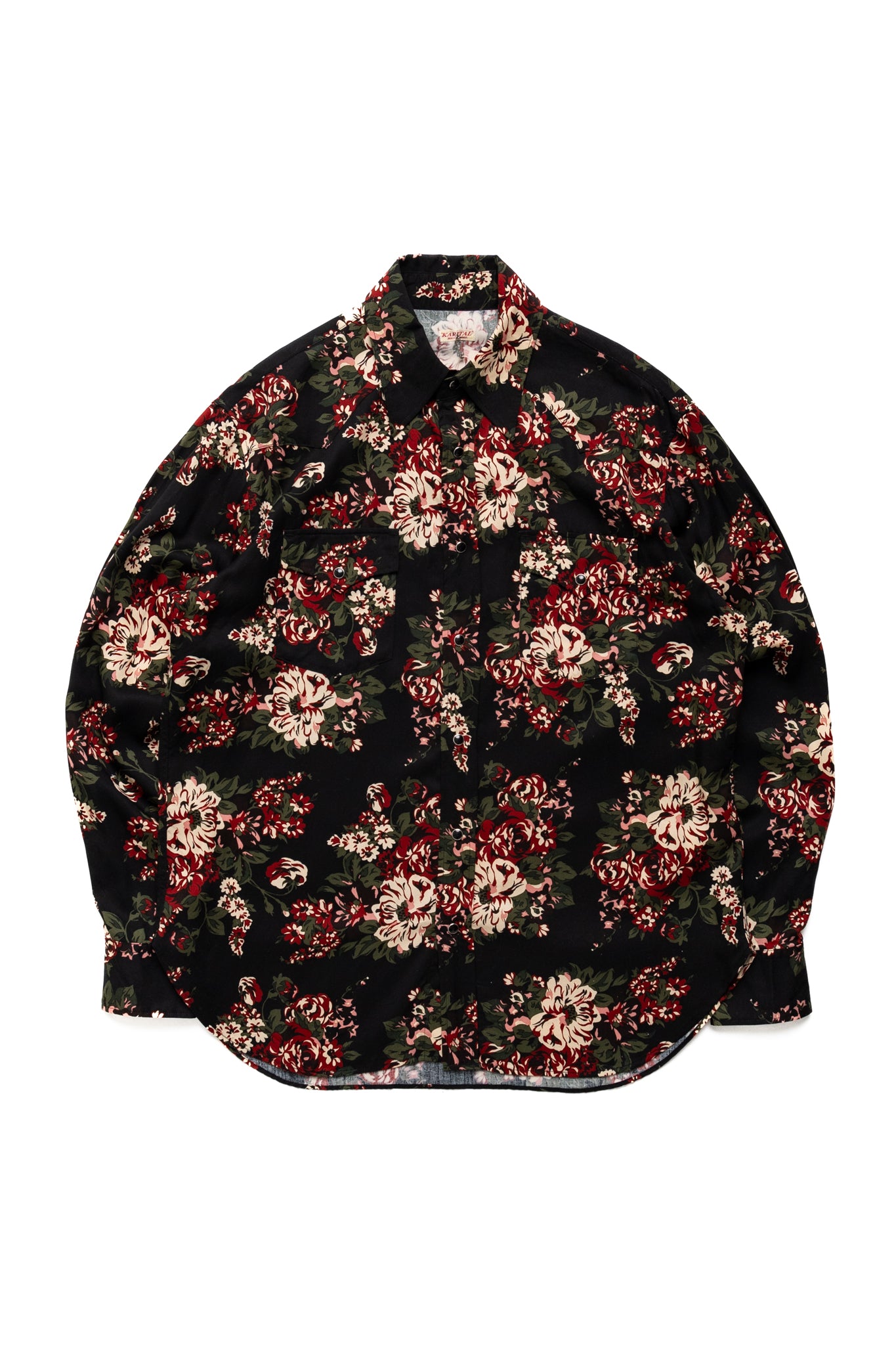 Rayon Twill NADESHIKO-Champetre Husky Western Shirt - Black