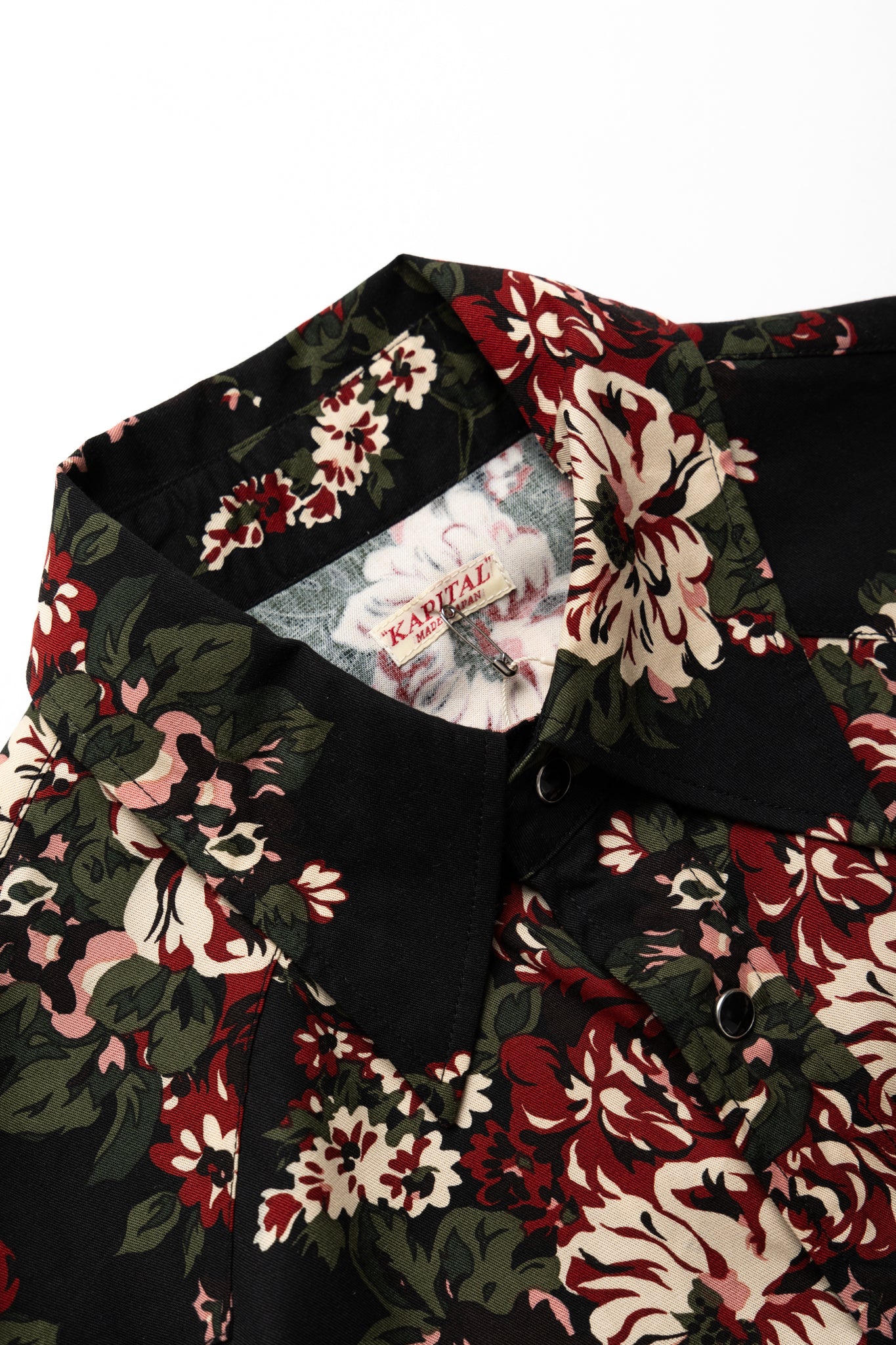 Rayon Twill NADESHIKO-Champetre Husky Western Shirt - Black