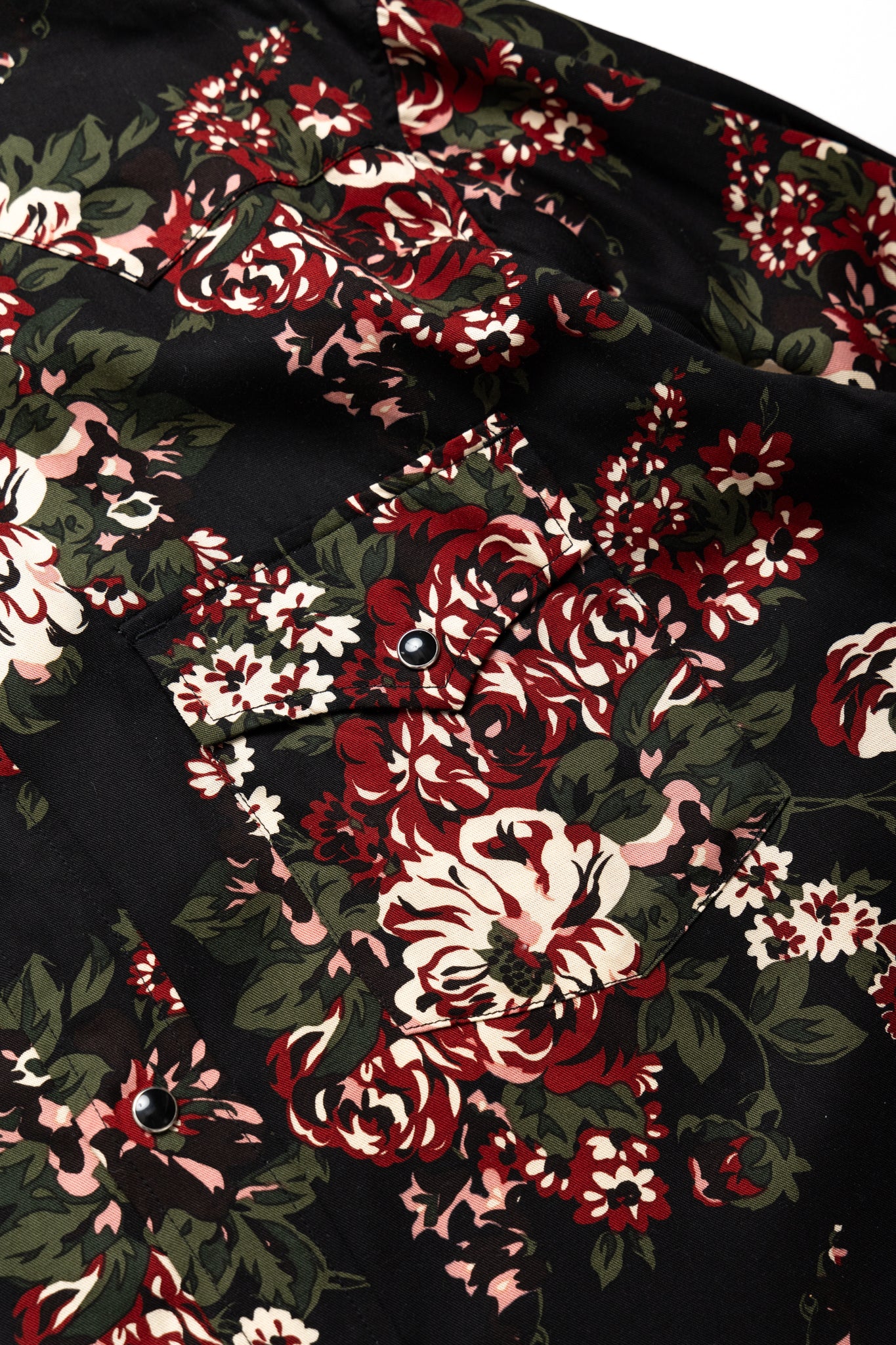 Rayon Twill NADESHIKO-Champetre Husky Western Shirt - Black