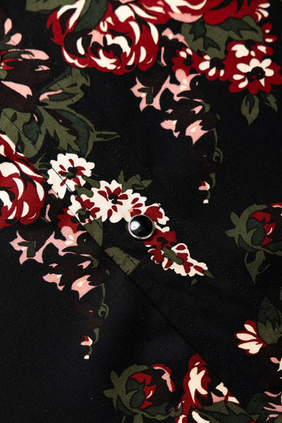 Rayon Twill NADESHIKO-Champetre Husky Western Shirt - Black