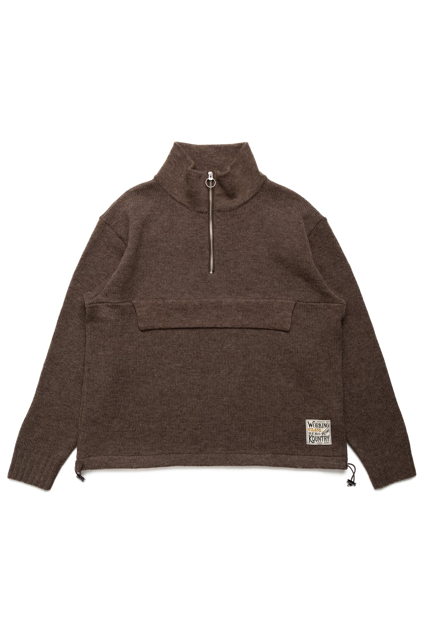 5G Shetland Wool Half ZIP Anorak - Mocha