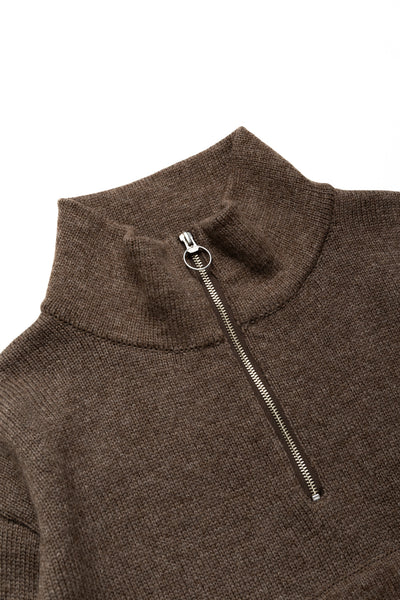 5G Shetland Wool Half ZIP Anorak - Mocha