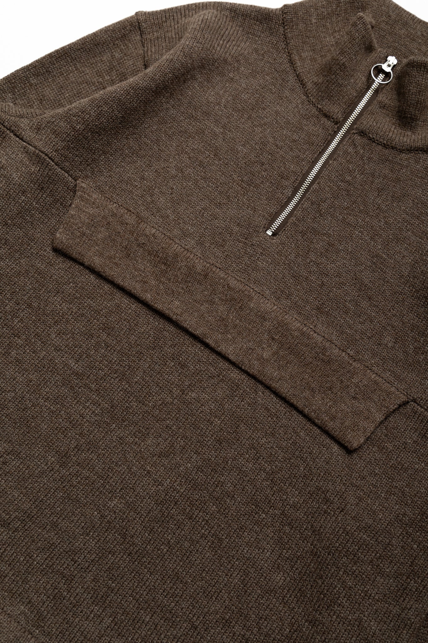 5G Shetland Wool Half ZIP Anorak - Mocha