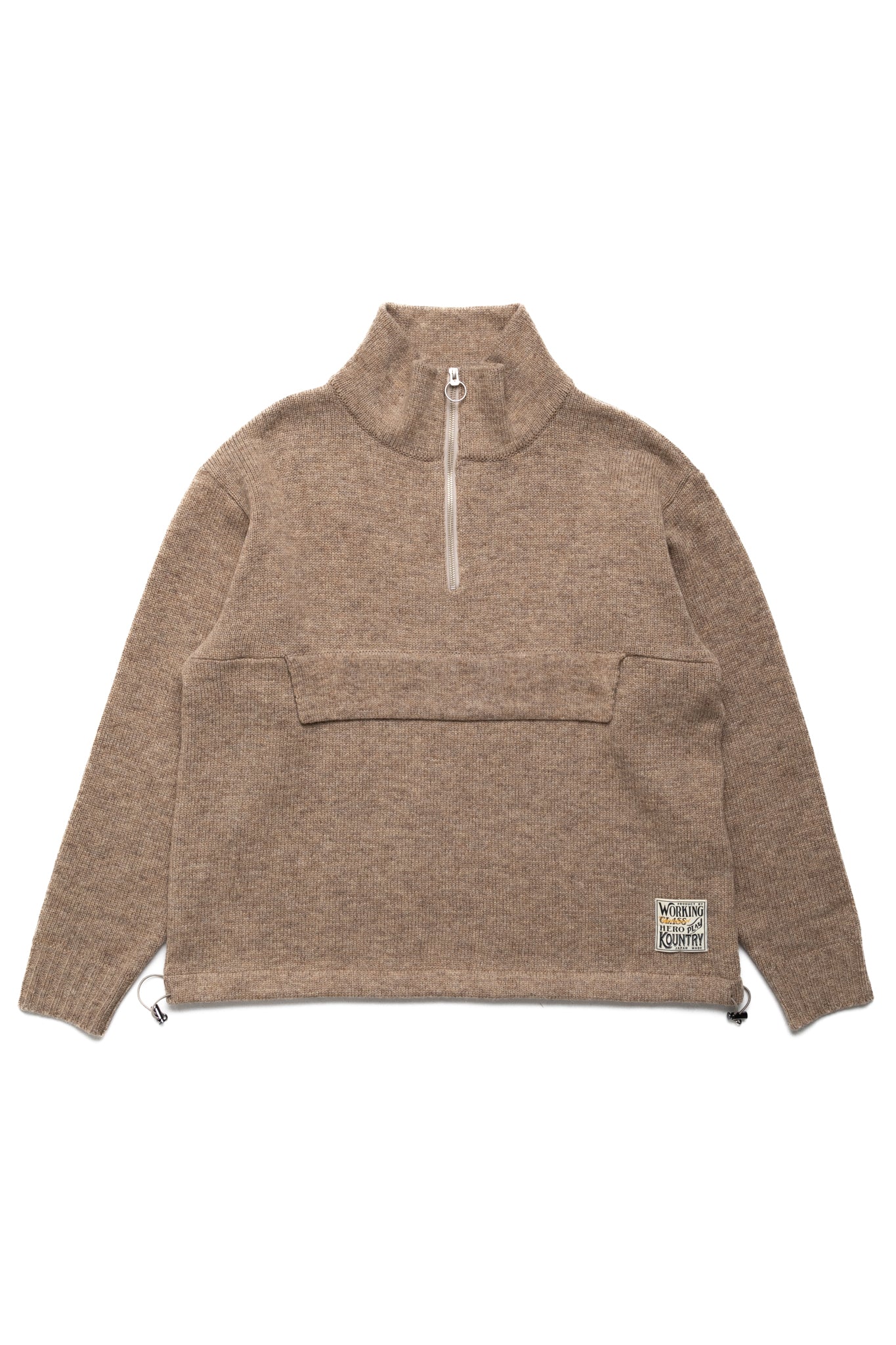 5G Shetland Wool Half ZIP Anorak - Beige