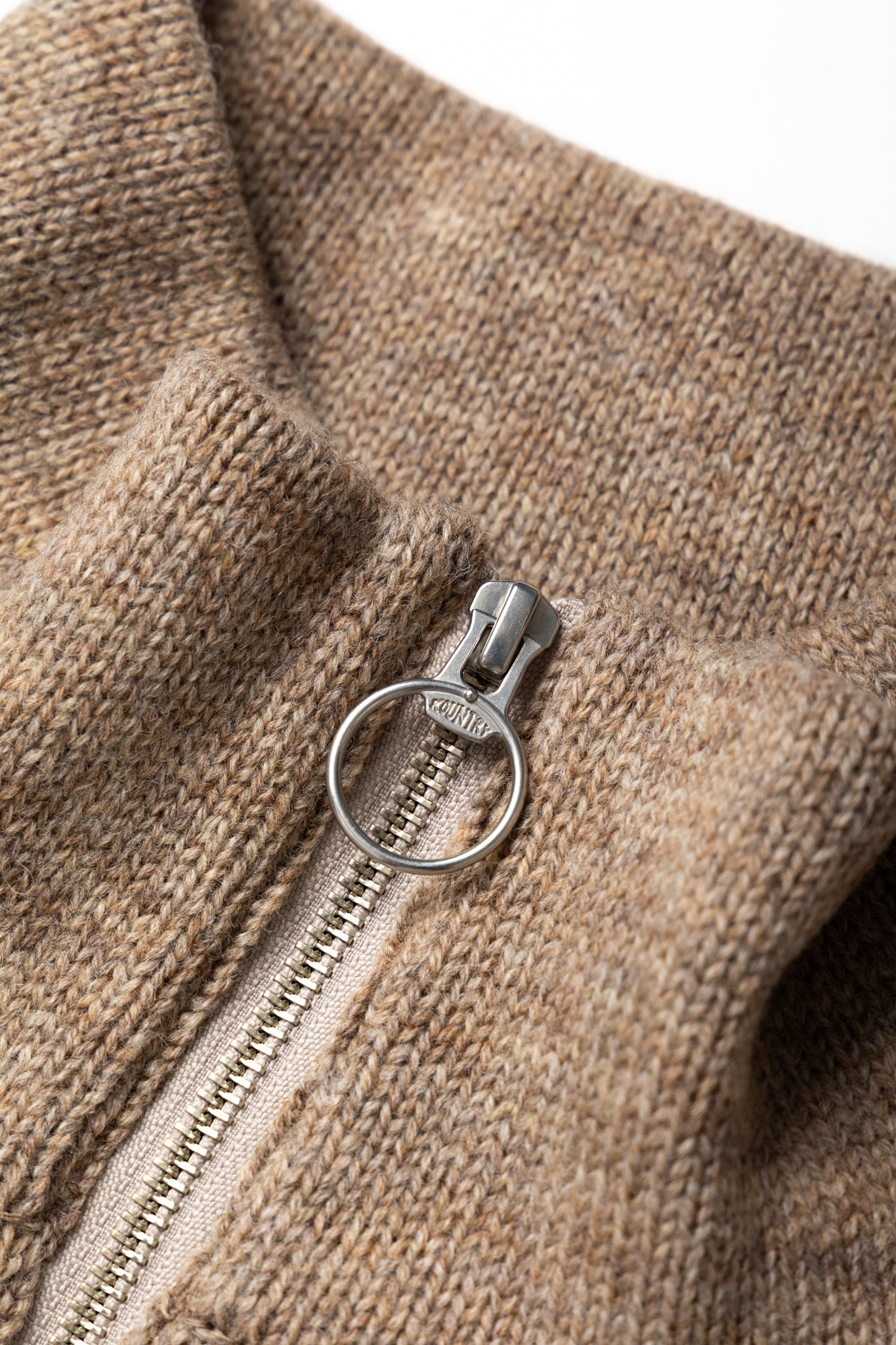 5G Shetland Wool Half ZIP Anorak - Beige