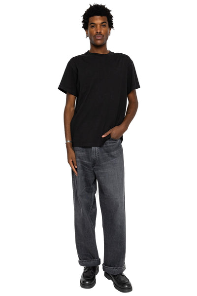Super Dad Jeans Black Selvedge Denim - Stone Wash (Blue in Green Exclusive)