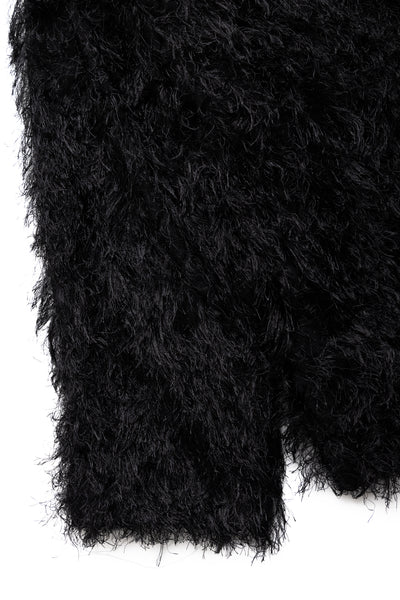 Snap Cardigan Jacket PE/R Argyle Fringe Jq. - Black